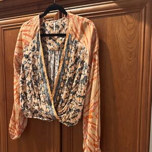 Bohemian Floral and Tie-Dye Blouse
